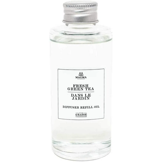 Magma London - Luxury Reed Essential Oil Diffuser Refill - Grasse Collection - 100Ml - Fresh Green Tea Scent
