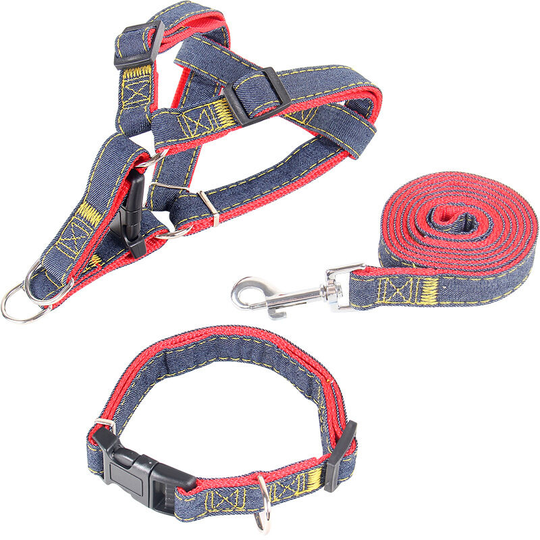 Pet Leash, Cowboy Chest Harness, Dog Traction Collar, Dog Leash, Pet Supplies (Red, l)