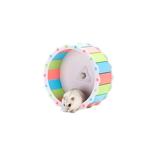The wheel; silent running exercise for hamster-chinchilla-small animals colorfully plays as described