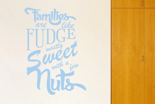 Families Are Like Fudge Mostly Sweet With A Few Nuts Wall Sticker