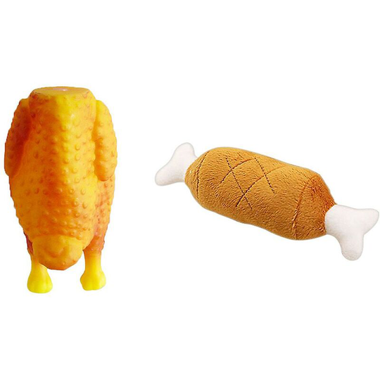Pattered animals plush chicken leg sounding dog cat in plush her chewing toys