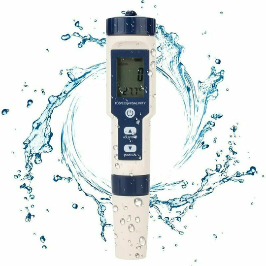 Bearsu - in 1 Water Tester Multifunctional Water Quality Tester, Digital TDS/EC/Salinity/PH/Temperature for Drinking Water, Pool, Aquarium, Fish