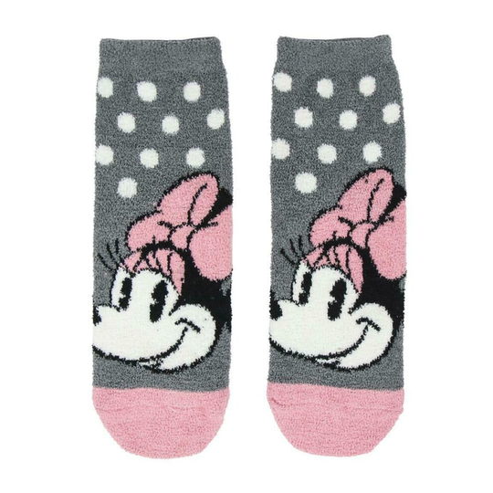 (9.5-11.5 UK Child, Grey/Pink) Disney Kids/Childrens Minnie Mouse Anti-Slip Socks