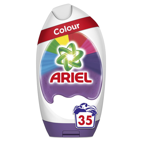 Ariel Colour Washing Liquid Gel, Pre Treat Cap for Tough Stains/1.295L/35 Washes