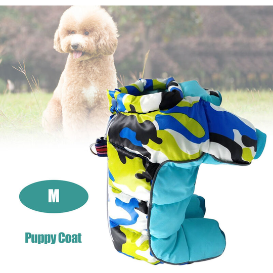 Pet Dog Clothes Winter Warm Jacket Thicker Puppy Coat Small Dogs Pets Clothing, Green size m