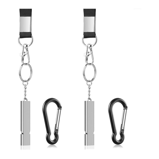2pcs Outdoor Loudest Emergency Survival Whistles with Carabiner and Lanyard for Camping Hiking Sports Dog Training