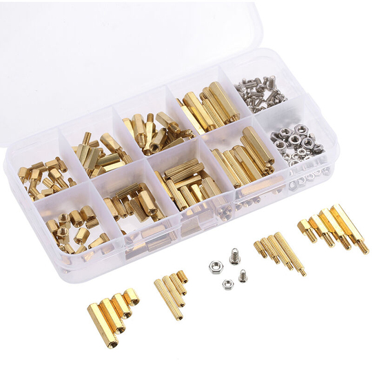 240PCS M2 M3 Screws Threaded Standoffs Male Female Brass Standoff Spacer pcb Board Hex Screws Nuts Assortment Kit Hardware
