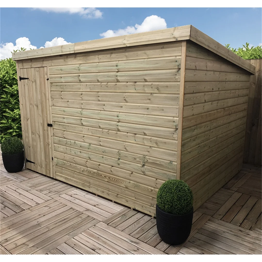 Kairit 9 ft. W x 7 ft. D Solid Wood Garden Shed