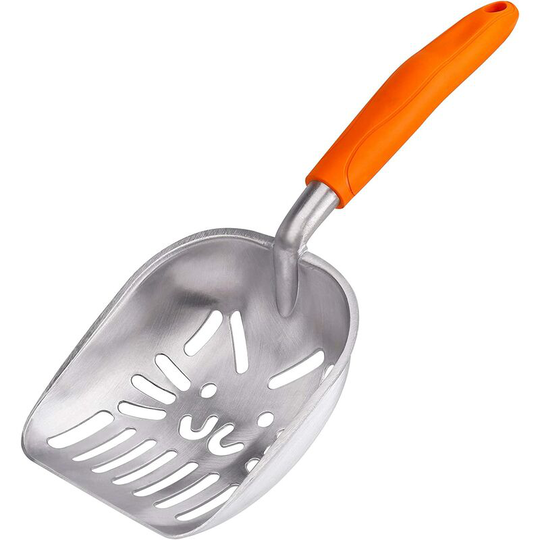 Cat litter scoop Durable aluminum metal litter box scoop with ergonomic design and rubber handle