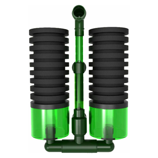 Morejieka - BR-Vie Aquarium Filter Contains 2 Sponges, 1 Filter Holder in the Sponge, 2 Suction Cups and 2 Media Boxes, Aquarium Dual Sponge Air Pump