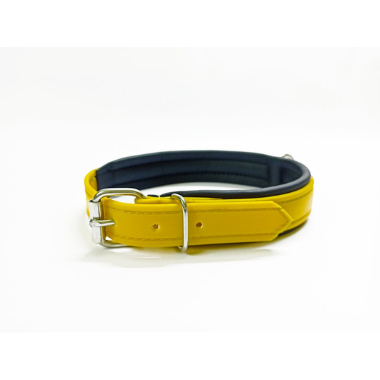(YELLOW) BIOTHANE DOG COLLAR, DURABLE, WATERPROOF, IN 3 COLOURS