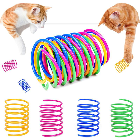 20 Pcs Cat Toys, Colorful Creative Plastic Coil Springs Spiral, Novelty Coil Springs Toys Pets Toys Colorful Coil Springs Cat Spring Spiral
