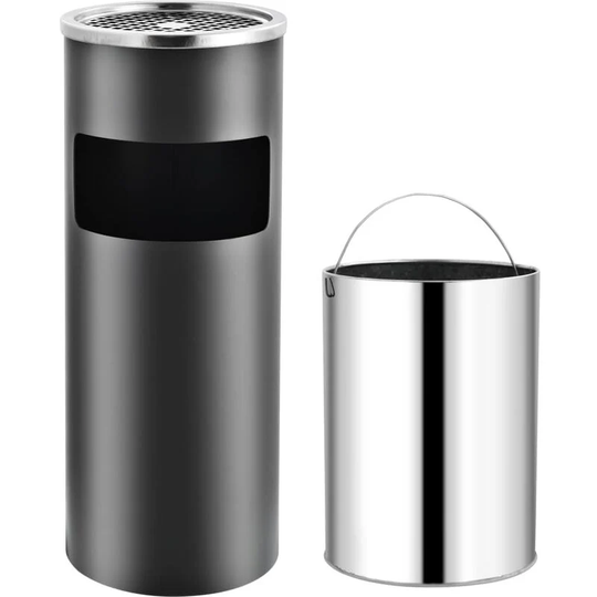 Ashtray Dustbin Hotel 30 l Steel Grey - Grey