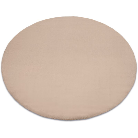 Carpet BUNNY circle taupe beige IMITATION OF RABBIT FUR beige round 140 cm