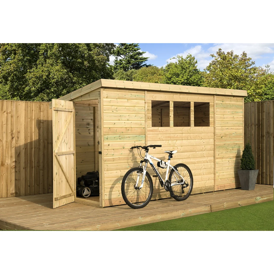 Banpass 3 Ft. W x 14 Ft. D Shiplap Pent Wooden Shed