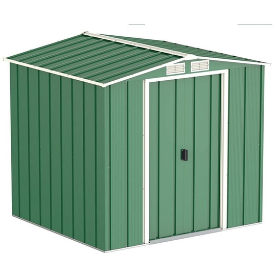 6 x 6 Value Apex Metal Shed - Green (2.02m x 1.82m)