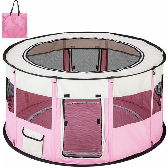 Dog pen Carola - dog playpen, puppy pen, puppy playpen - pink - pink