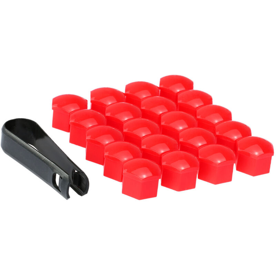 20pcs Universal 19mm Wheel Nut Covers Lug Nut Caps Screw Protector,model:Red r - model:Red r