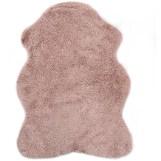 Rug 65x95 cm Faux Rabbit Fur Old Pink