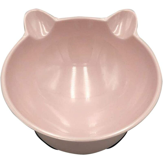 Cat Bowls Cat Feeding Bowl with Cat Water Bowl Non-Slip Durable Easy to Clean Multi-Purpose Feeding Bowl for Cats (Pink)