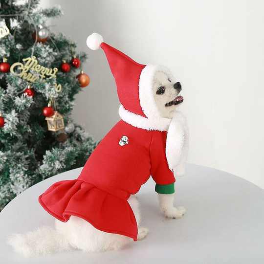 Deckon - Medium And Large Dogs Christmas Couple Suit Pet Clothes Costumes Skirts Hats Warm Pet Clothes