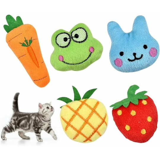 5 Pcs Catnip Toy, Catnip Toy Cat Plush Catnip Toy Interactive Catnip Chew Toy for Kitten Kitty Cat
