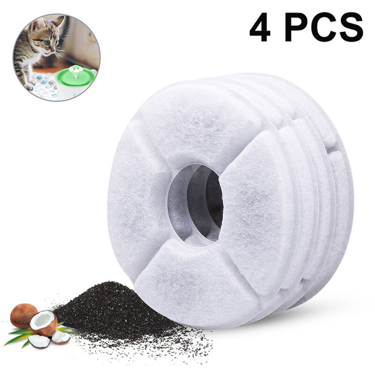 Devenirriche - 4pcs Cat Water Dispenser Replacement Filter for Top Water Dispenser, Carbon Filter Kit, Activated Carbon Filter for Cat Water