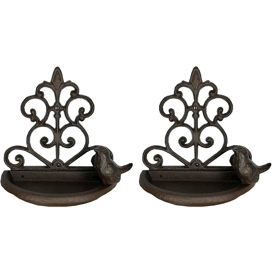Conwy Cast Iron Wall Mounted Bird Feeder (Set of 2)