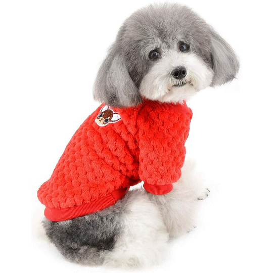 Sweater for Small Dog/Cat Fleece Winter Coats Warm Pullovers Pet Jumper Puppy Jacket Shirt Sweatshirt Chihuahua Yorkshire Red s