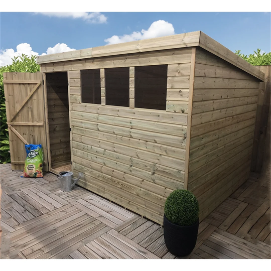 Kat 10 ft. W x 5 ft. D Solid Wood Garden Shed