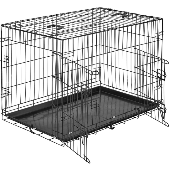 tectake Dog crate collapsible - dog cage, pet carrier, puppy crate - 89 x 58 x 65 cm