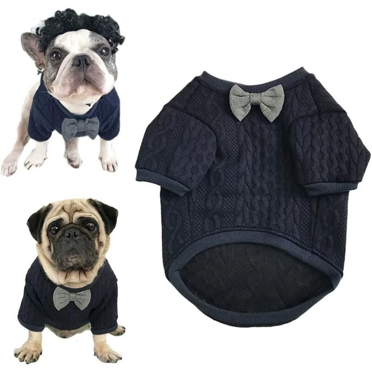 Dog Bow Tie Sweater Pet Clothing Jackets French Bulldog Clothing Pug Clothing (xl)