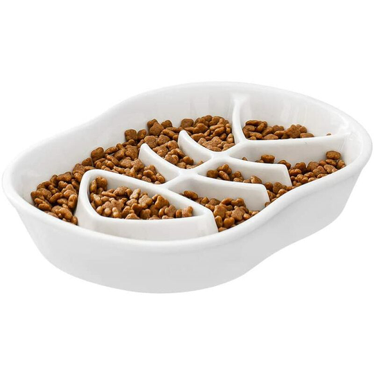 Joorrt - Anti Glutton Bowl for Dog and Cat, Slow Feeding Bowl for Dog, Interactive Ceramic Slow Feeding Bowl, Dog Cat Labyrinth Bowl, Non-Slip (Black