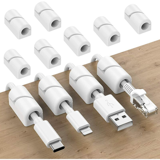 Gift - 20 Pack Self Adhesive Silicone Cable Management Clips, Cable Organizers for Desktop Cable usb Charging Cable Mouse Power Cable and Home pc
