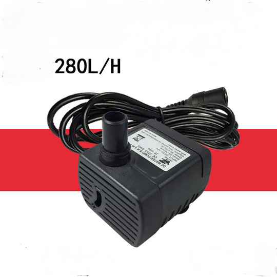 Submersible Water Pump, Aquarium Pump Adjustable 280L/H Ultra-Quiet Pump for Pond Fish Tank Fountain Fish Tank Cord -Black Plug-12v