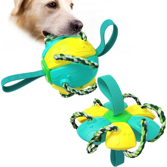 Dog Ball Toy with Interactive Tabs Dog Ball Toys with Chewing Rope Dog Pull Rope Toys