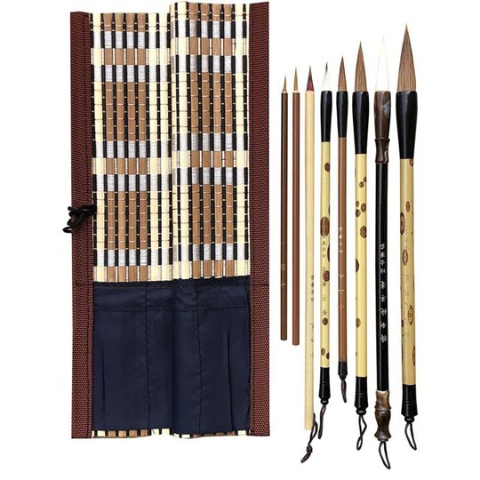 Chinese brush professional calligraphy painting, a set of 8 brushes