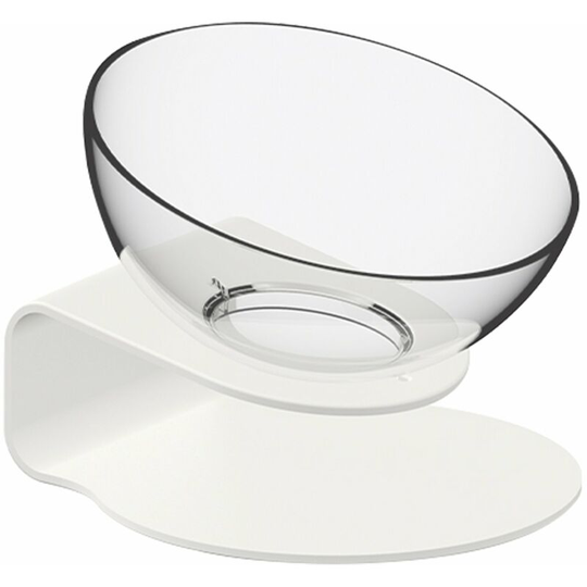 180° Adjustable Tilted Pet Bowl Transparent Plastic Pet Bowl with Stand Raised Cat Food Water Bowl with Detachable Elevated Stand