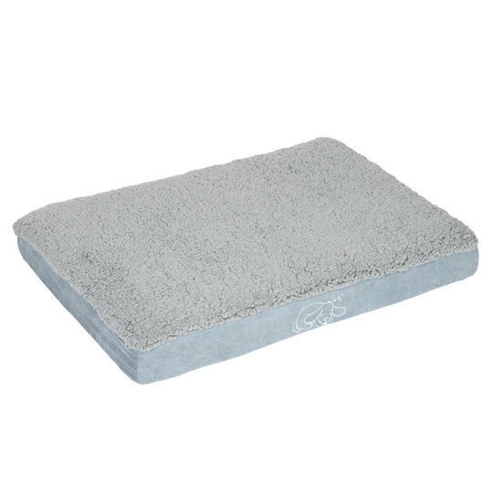 Rectangular Memory Foam Dog Bed - Grey - 100 x 65 x 9.5 cm (L x W x H)