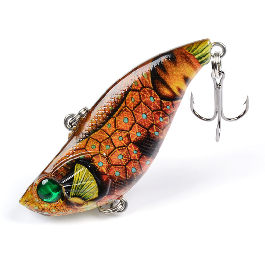 5.8cm 13.5g vib Fishing Lures with Treble Hooks 3D Eyes Lifelike Fishing Bait Artificial Hard Bait Lure,model: 5 - model: 5