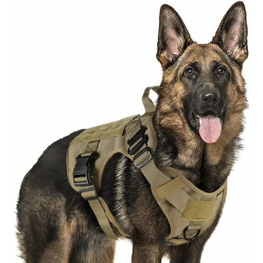 Naxunnn - Harnae of tactical dogs m brown, vests rings of military working dog, harness of military training dogs without tension, with blood clips