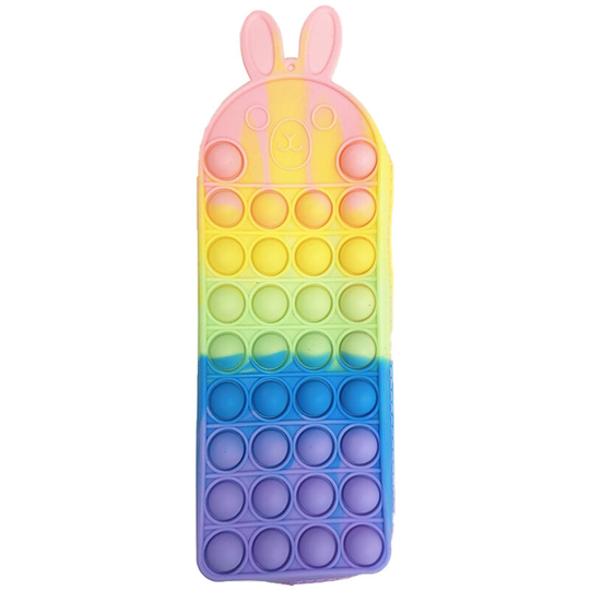 Bubble Silicon Pencil Bag Marker Pen Case Simple Stationery Bag Toy Pen Bag Office Organizercolorful rabbit