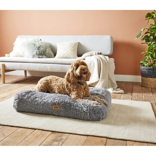 Snug Furry Friends Grey Pet Bed