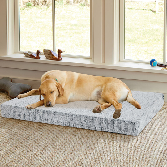 Dog Bed Waterproof Cushion Pet Mattress Washable Zipped Cover Comfy Spiral Fur Grey, xxl (120 x 90 x 10cm)