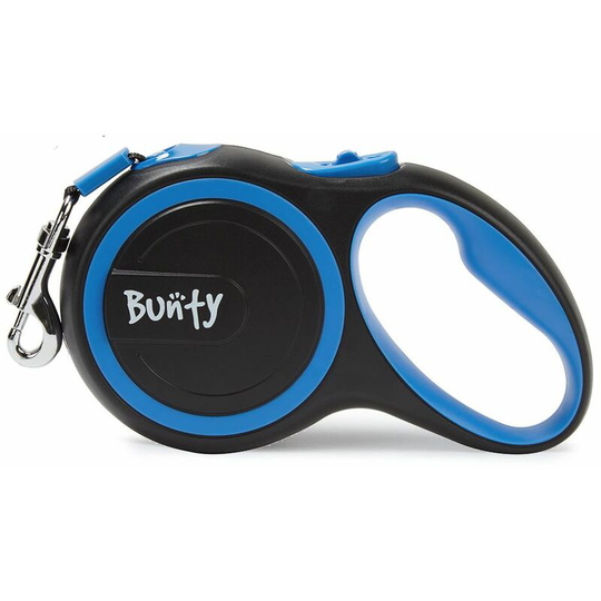 Retractable Extending Lead Leash Soft Grip Long Reach Clip 5m 3m Tape 30kg - Blue - 5M - Bunty