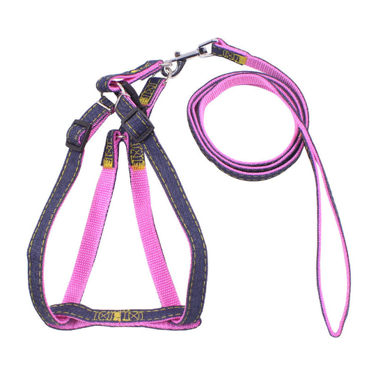 Pet Cowboy Chest Strap Dog Leash, Pink Leash + Chest Strap l Size 2.0cm