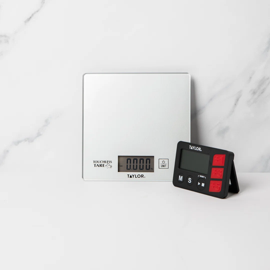 Taylor Pro Compact Digital Kitchen Scales with Touchless Tare and Digital Timer Set