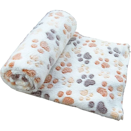 Blanket Pet Cushion Small Dog Cat Bed Soft Warm Sleep Mat Puppy Kitten Soft Blanket Doggy Warm Bed Quilt Mat Paw Print Cushion, White l