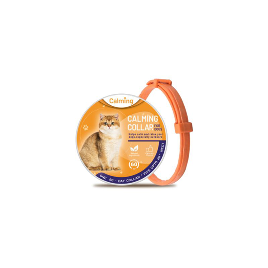Collar Calmante para mascota,Collar para mascota,De Tamanho Ajustável Tranquilizar Antiestres Collar,Gato 38cm Collar Calmante Naranja, 2 Piezas