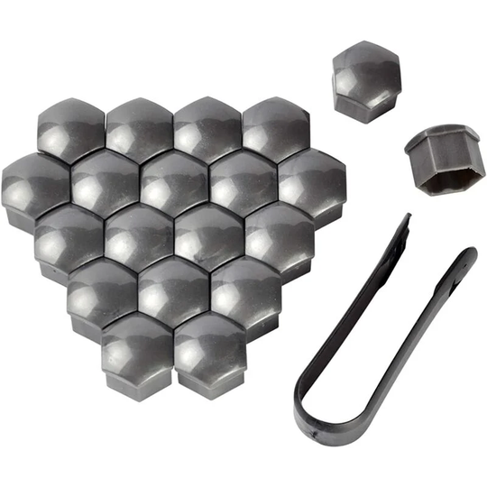 20 Pcs Wheel Nut Caps and Lock Covers, Hexagonal Wheel Nut Protection Caps, Universal Tire Wheel Nut Cap with Removal Tool Set for Cars (21mm)
